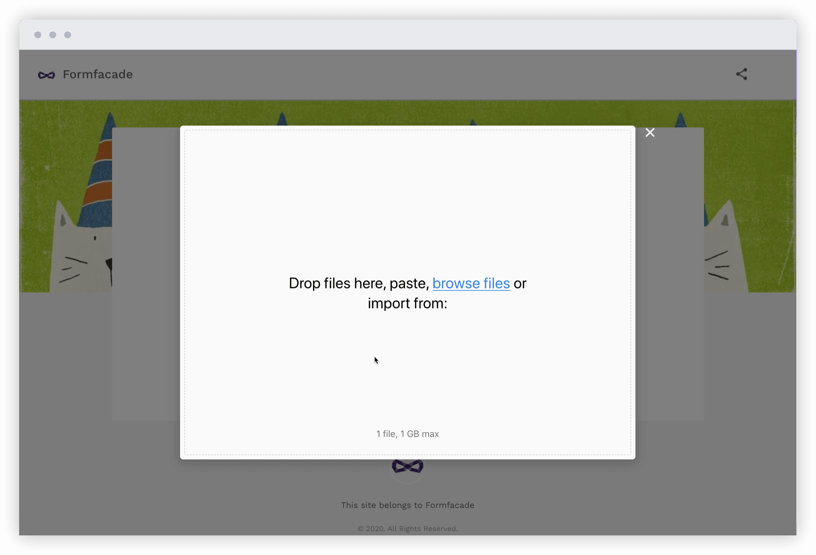 Accept large files with a max size of 1GB per file and get up to 1TB storage